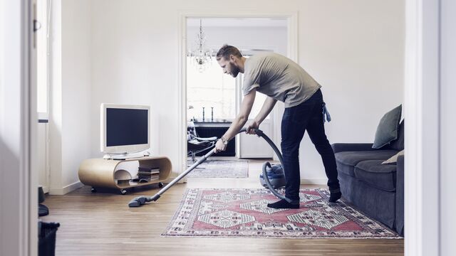 Man cleaning